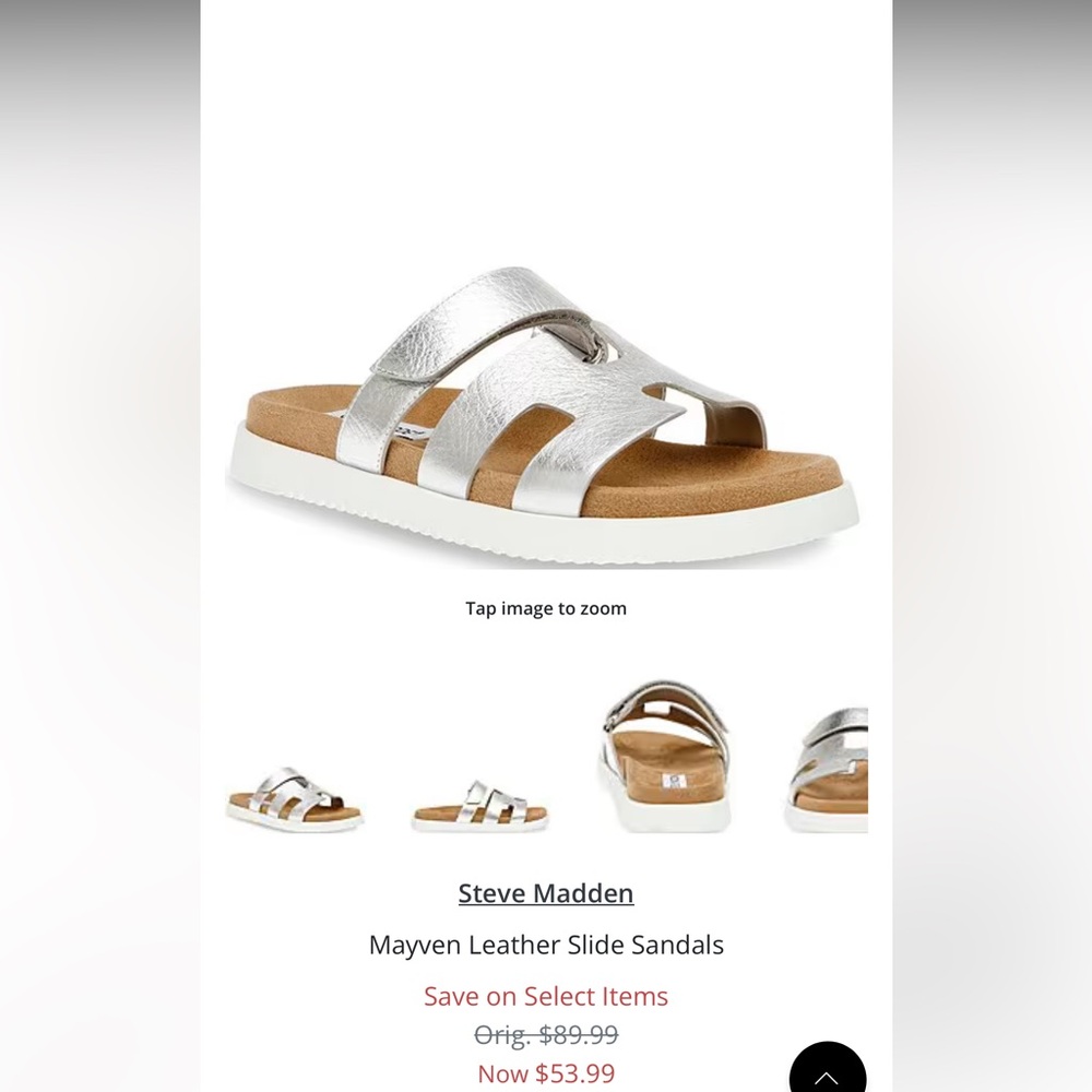 Steve Madden-Mayven Leather Slide Sandals